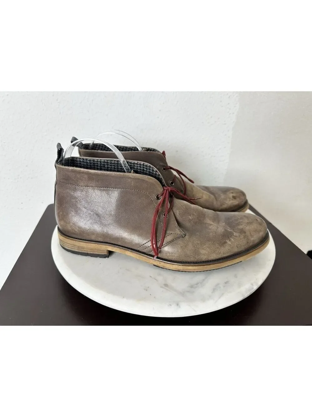 English Laundry Sheffield Chukka Boots Brown Size 9 Leather Mens Distressed